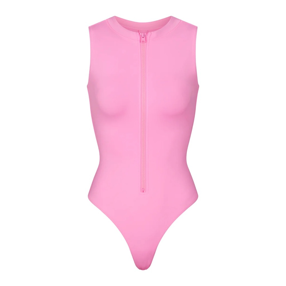 SKIMS SWIM ZIP FRONT SLEEVELESS ONE PIECE XXS